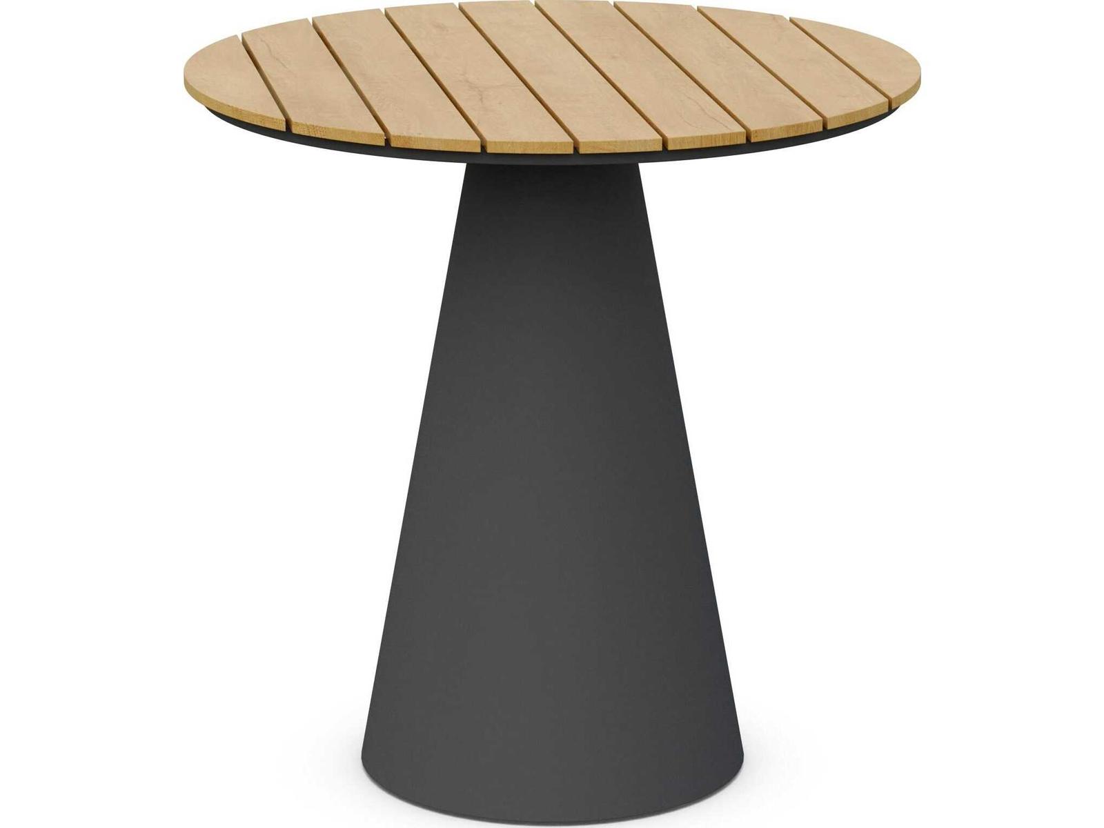 Azzurro Living Leon Matte Charcoal Aluminum Round Counter Table