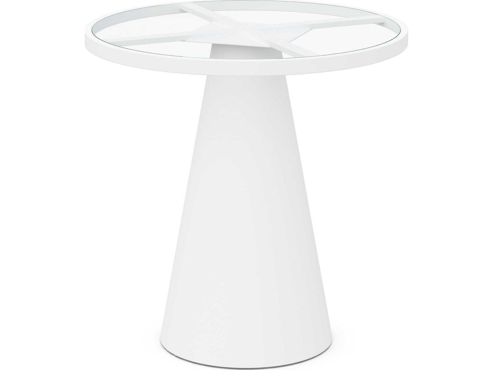Azzurro Living Leon Matte White Aluminum Round Counter Table