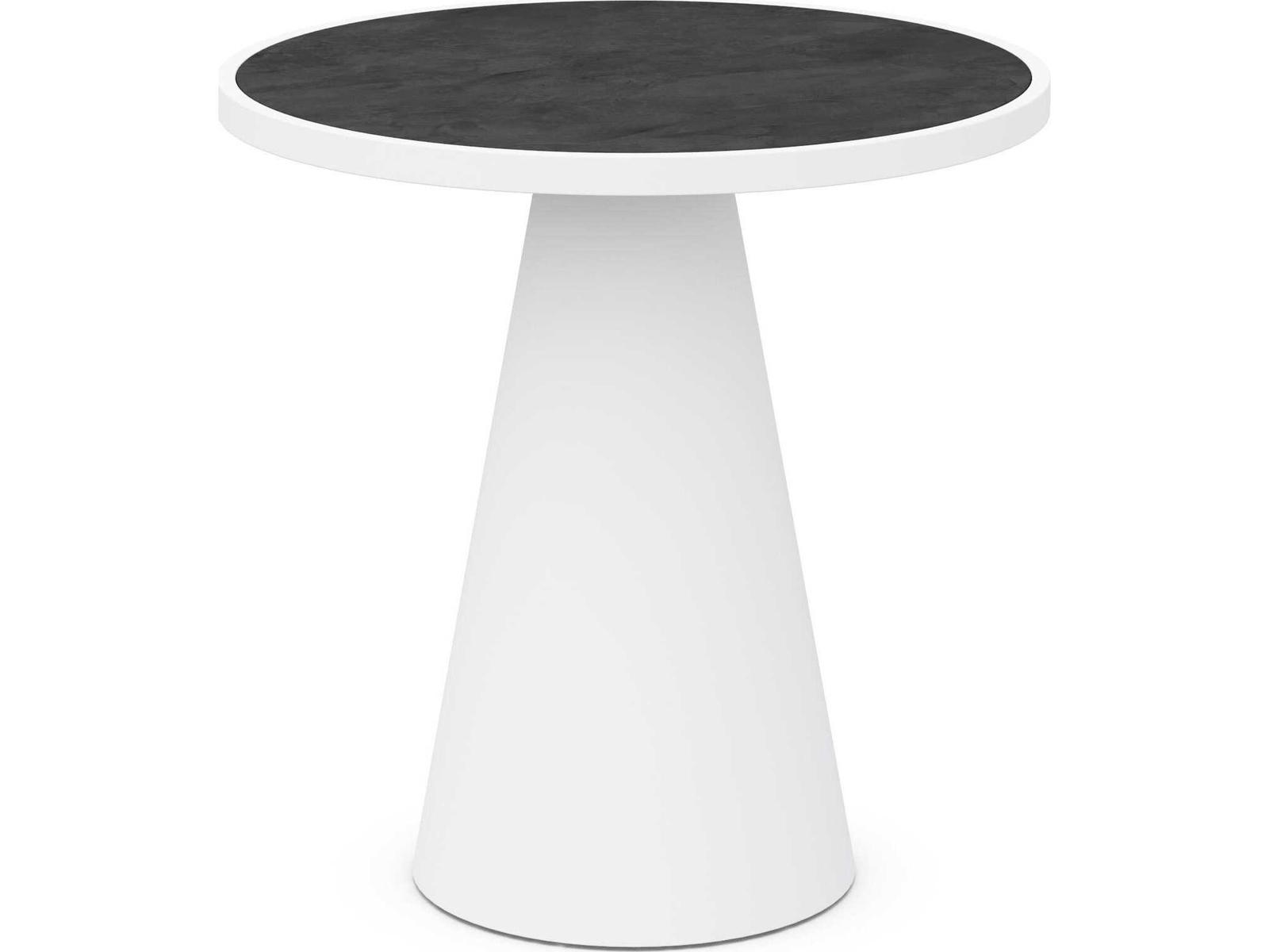 Azzurro Living Leon Matte White Aluminum Round Counter Table