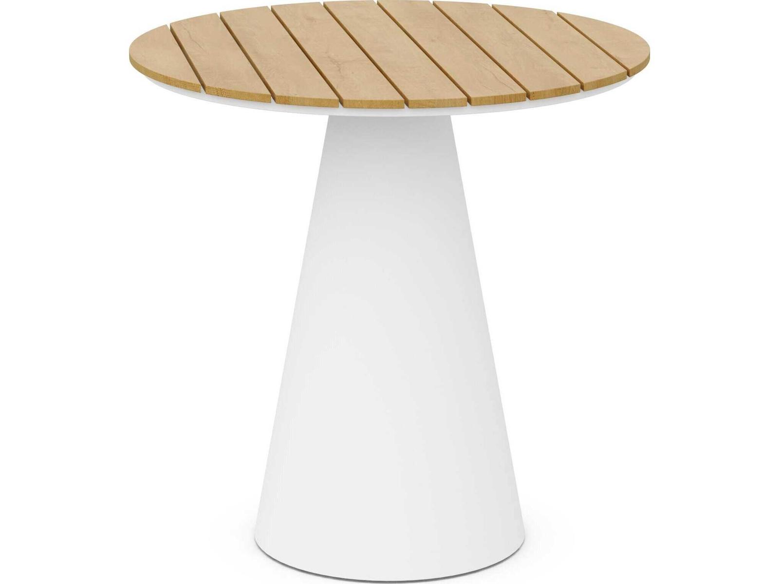 Azzurro Living Leon Matte White Aluminum Round Counter Table
