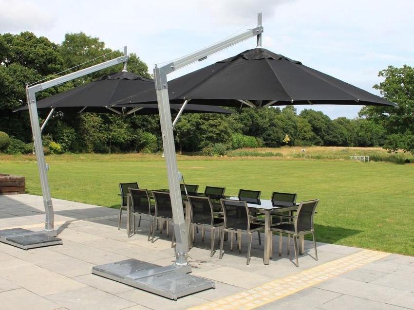 Bambrella Hurricane Aluminum Side Wind Hurricane 8.5 x 11.5 Foot Rectangular Cantilever Outdoor Umbrella