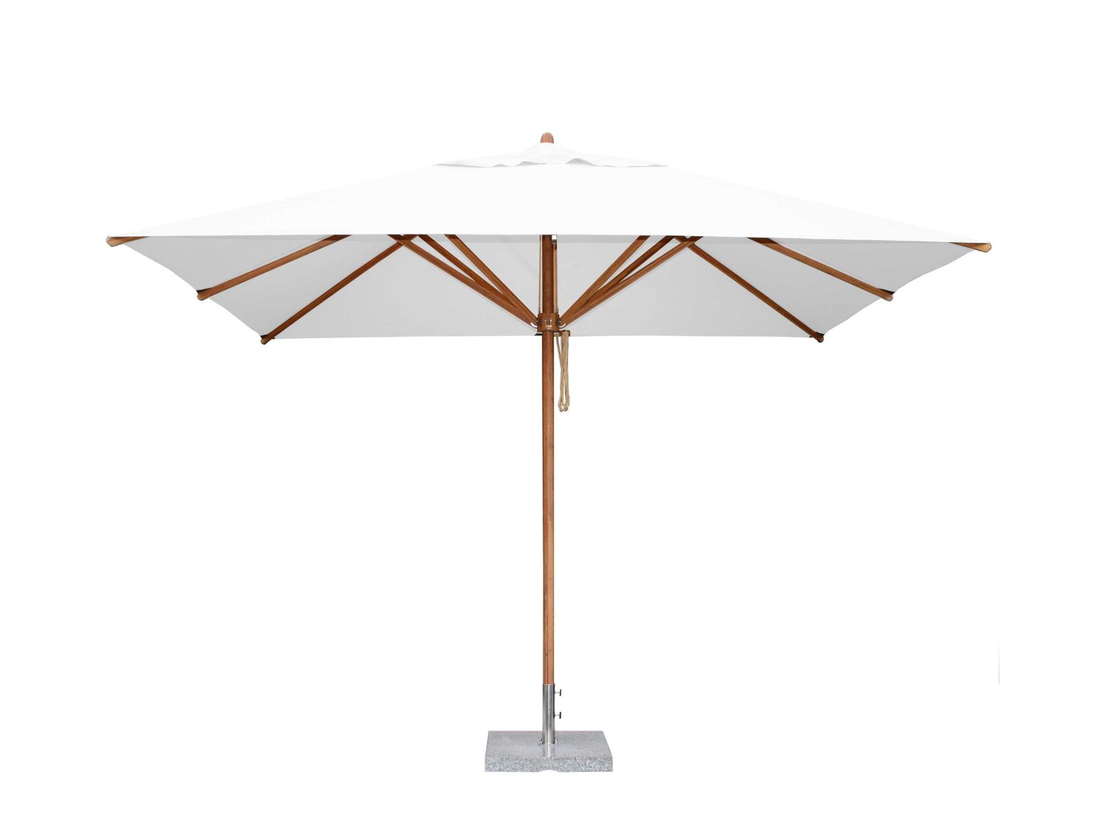 Bambrella Levante Wood 6.5 x 10 Foot Rectangular Pulley Lift Outdoor Patio Umbrella