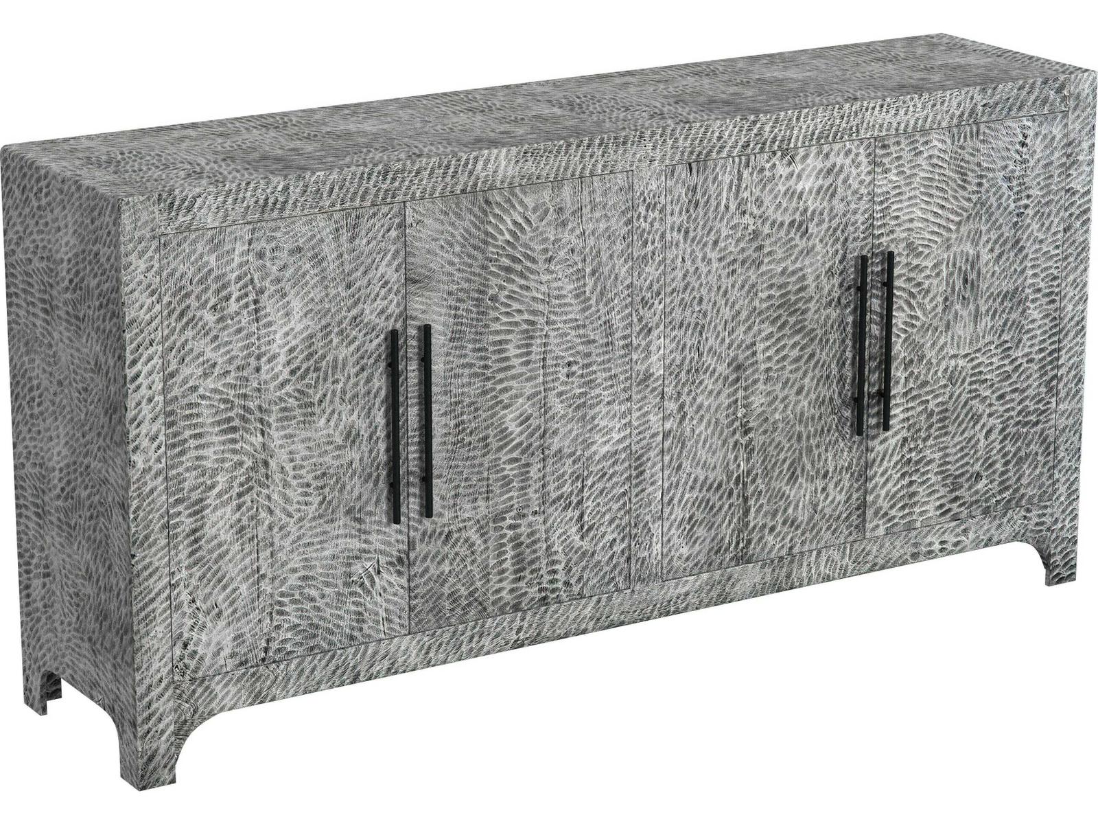 Bassett Mirror Clancy Server — Sandblasted Rustic Grey Solid Mango Wood ...