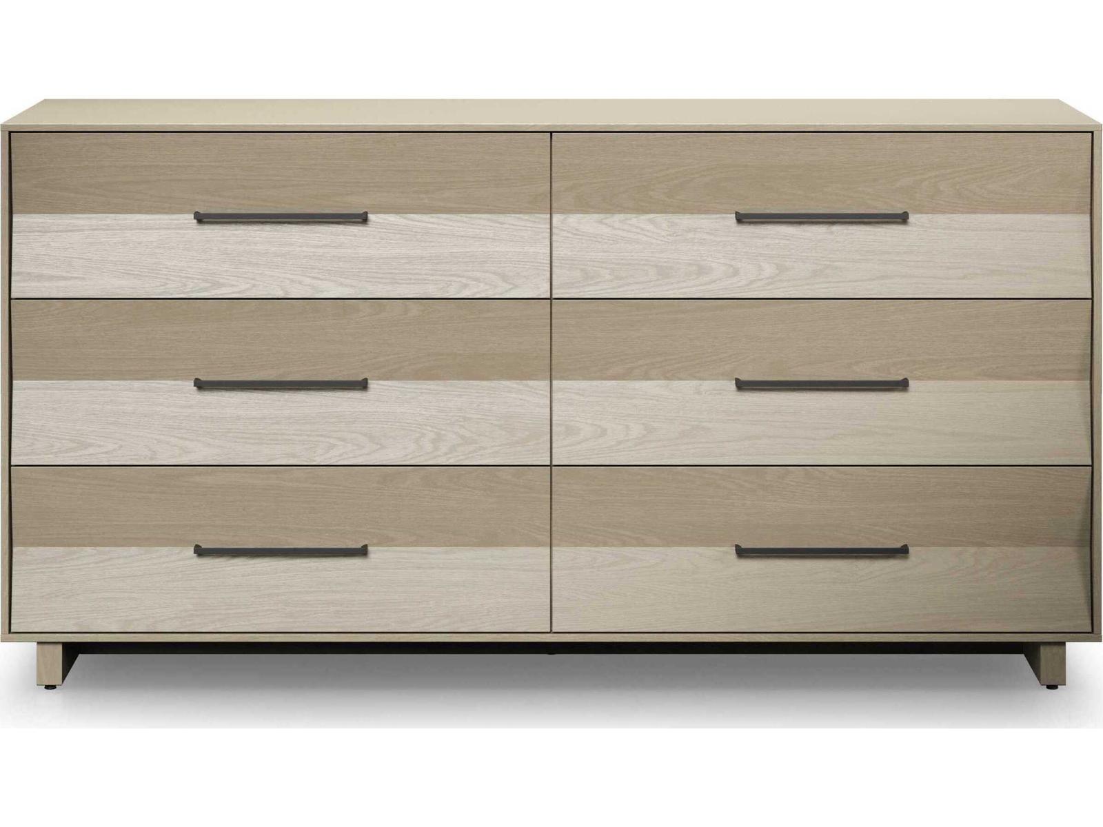 BDI Kava 6-Drawers White Hardwood Double Dresser
