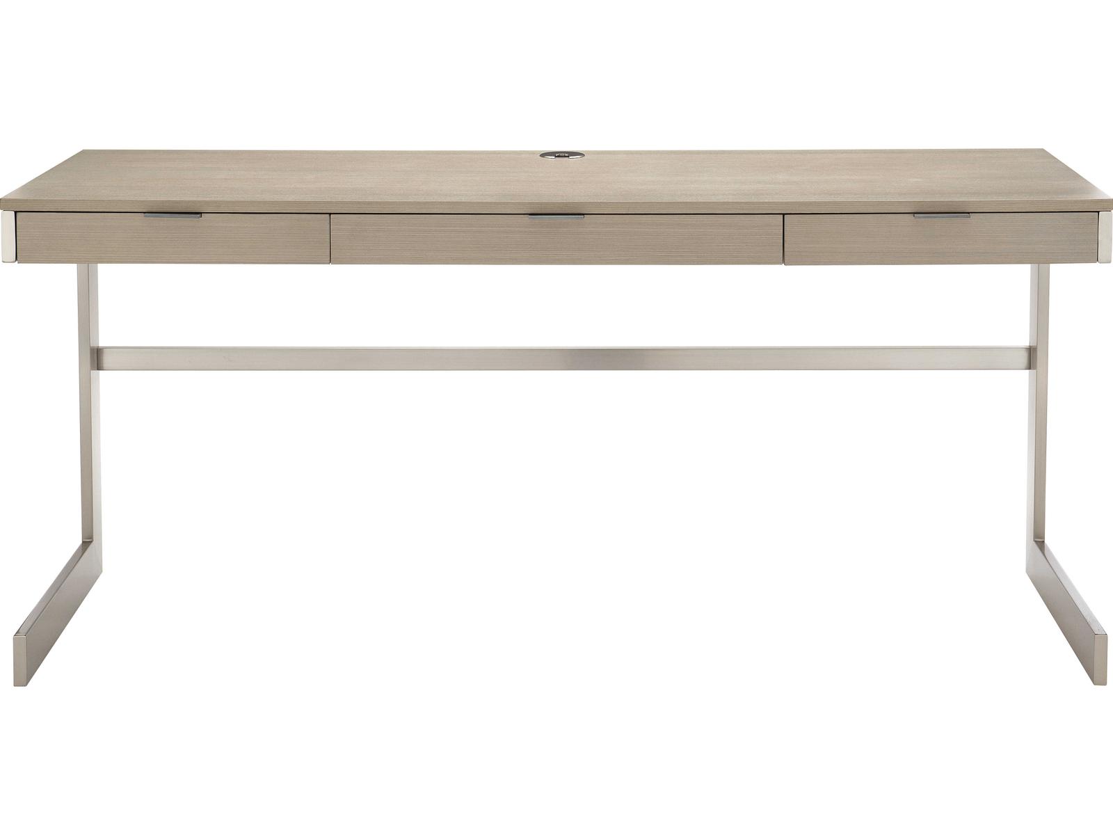 Bernhardt Axiom Paloma Linear Gray Brushed Silver Rubberwood Writing Desk