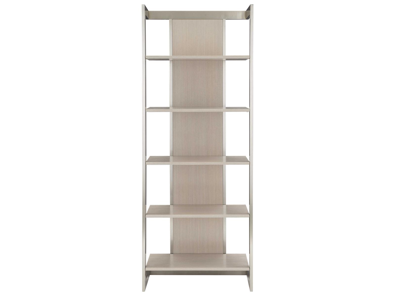 Bernhardt Axiom Linear Gray Brushed Silver Bookcase