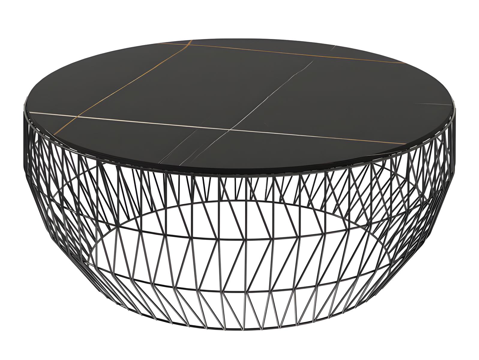 Bend Goods Outdoor Round Ceramic Stone Top in Black
