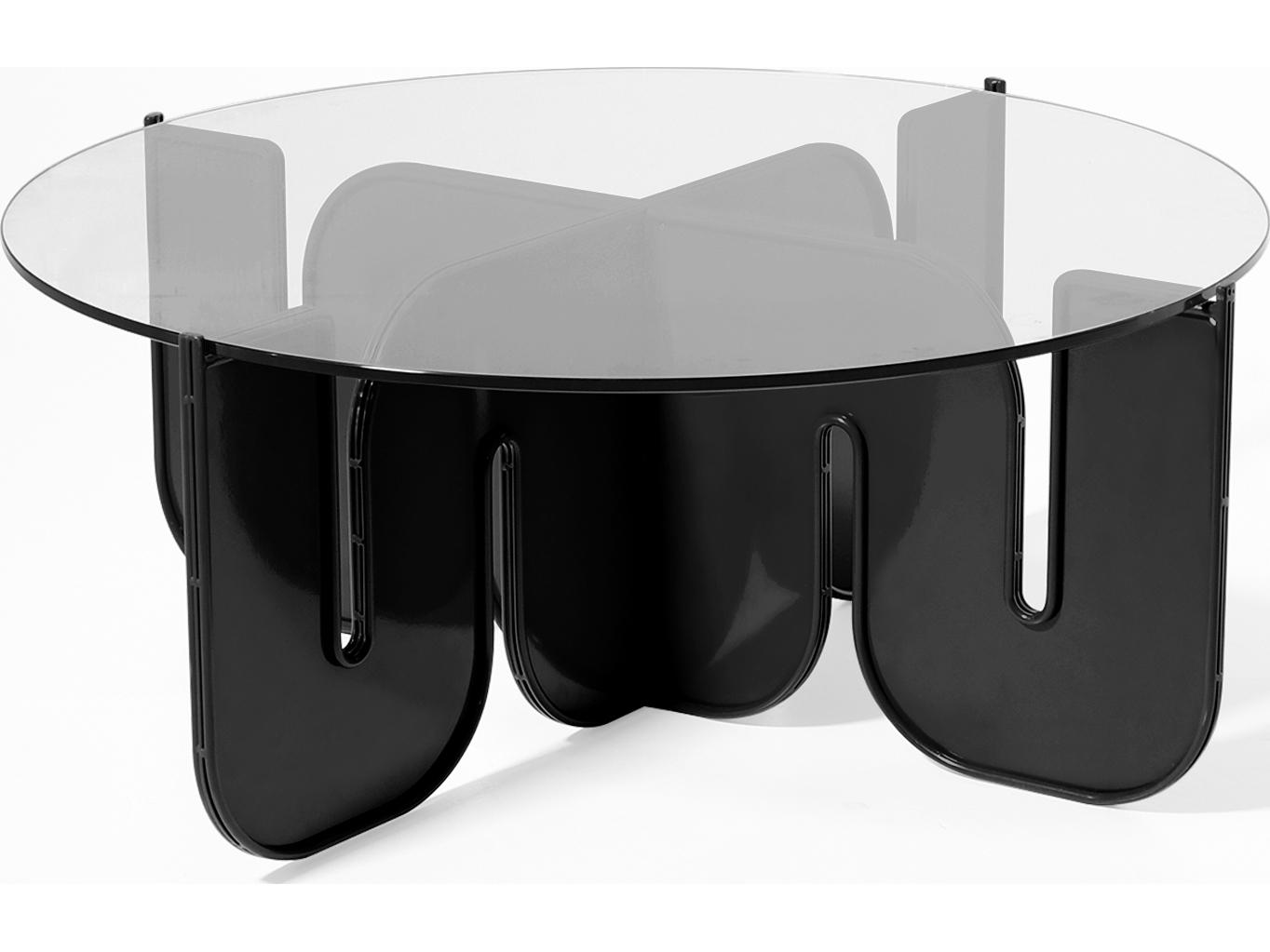 Bend Goods Outdoor Wave Resin Black Round Coffee Table