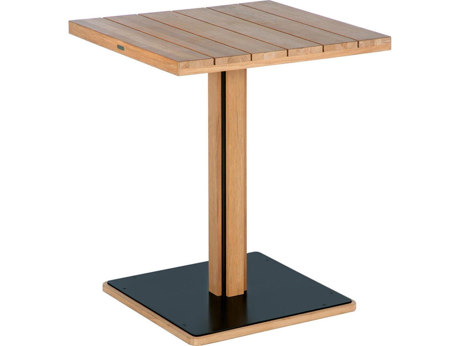 Barlow Tyrie Titan Counter Table Black Powder-Coated Aluminum Rustic Teak