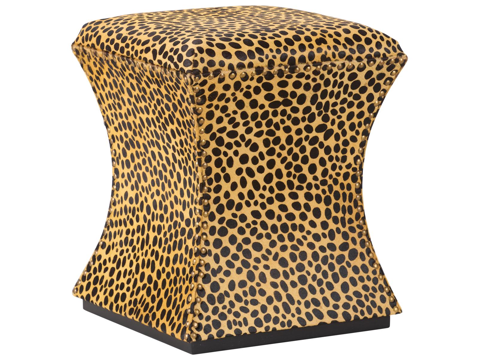 Chelsea House Orange Gold Upholstered Accent Stool