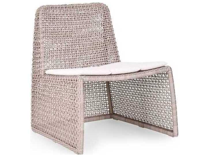 Classic Home Outdoor Michelle Beige, White Aluminum Wicker Lounge Chair