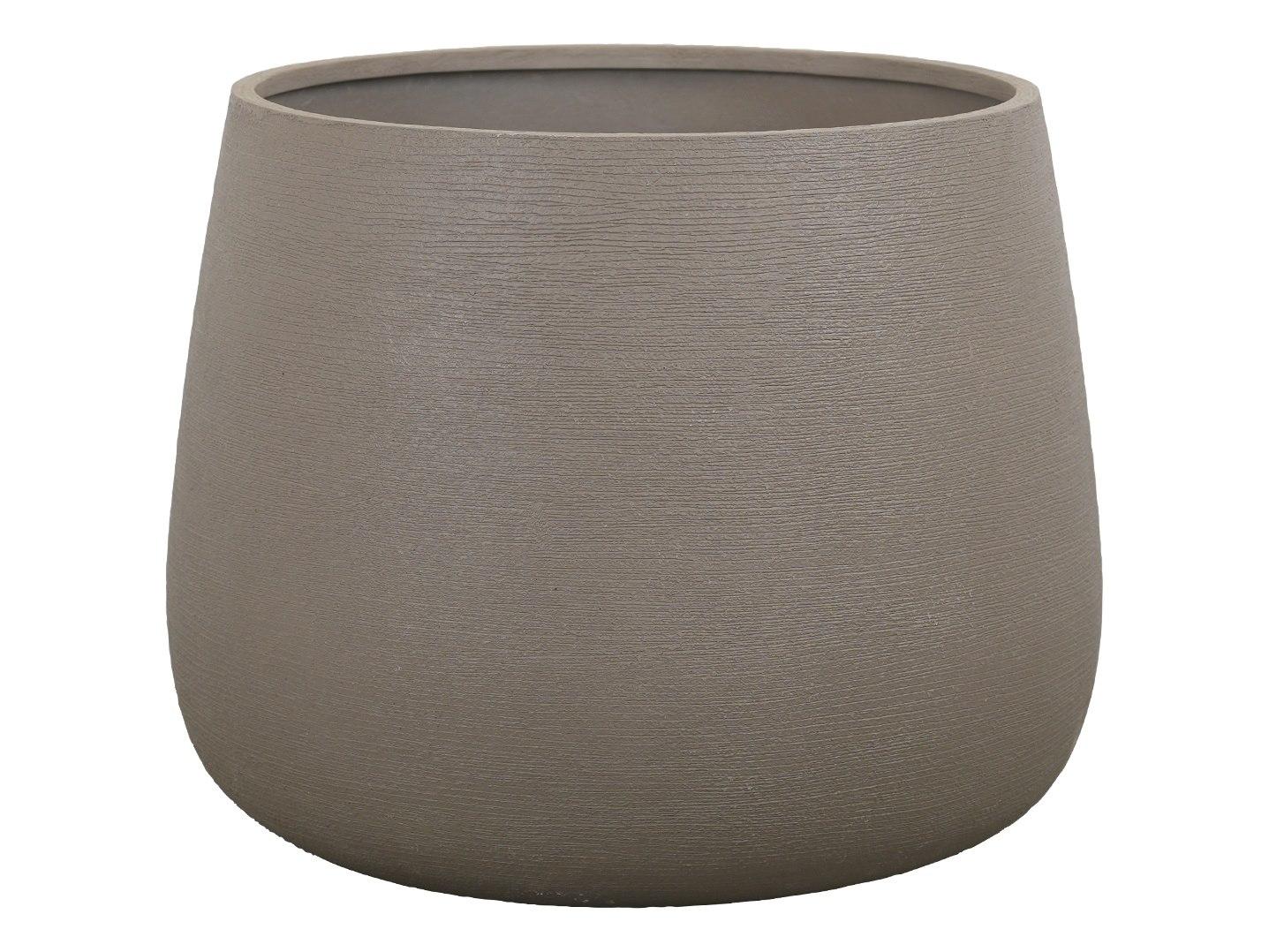 Cane Line Outdoor Soil Taupe Structure Fiber Glass Planter Round Large