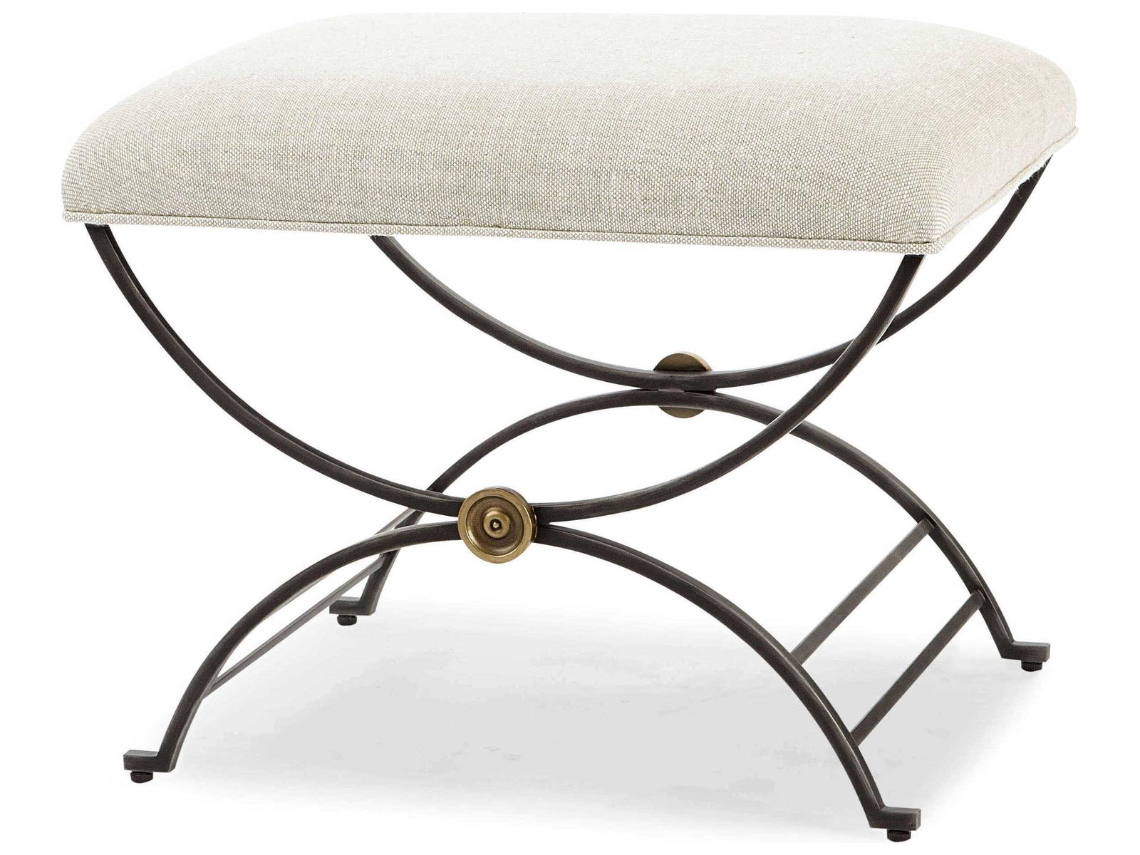 Century Furniture Monarch White Upholstered Accent Stool