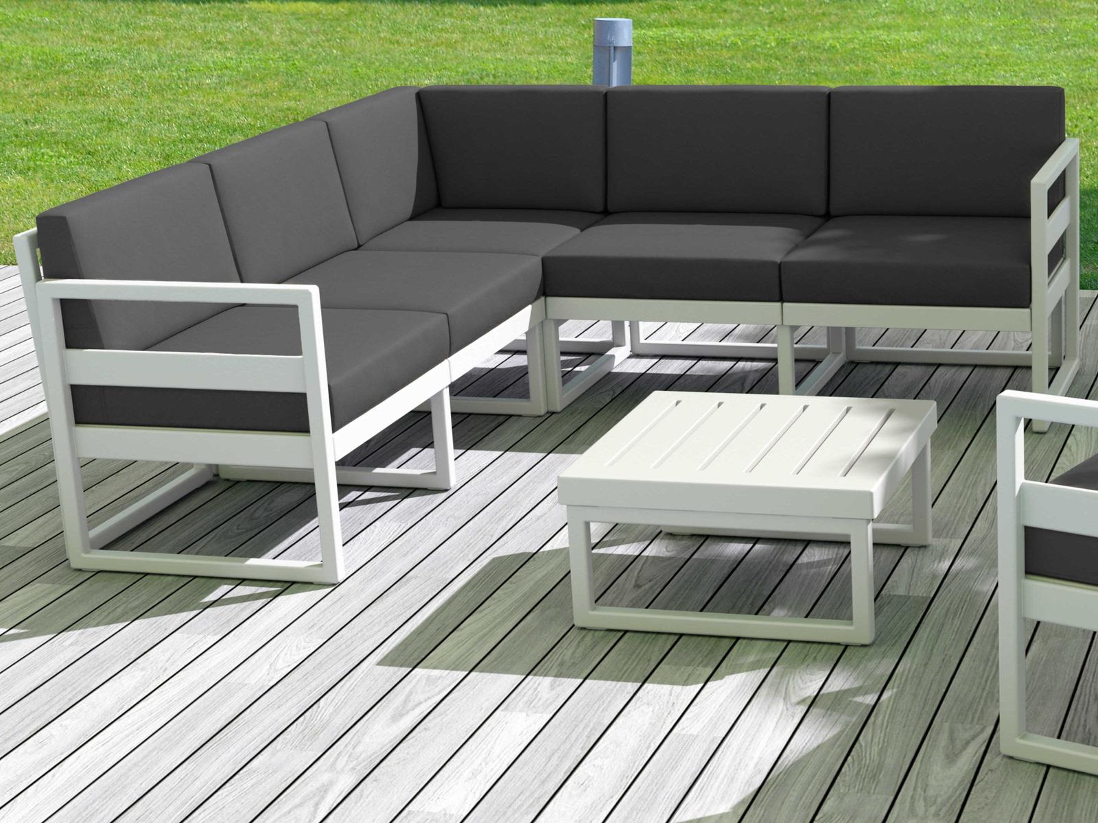 Compamia Mykonos White Resin Cushion Lounge Set