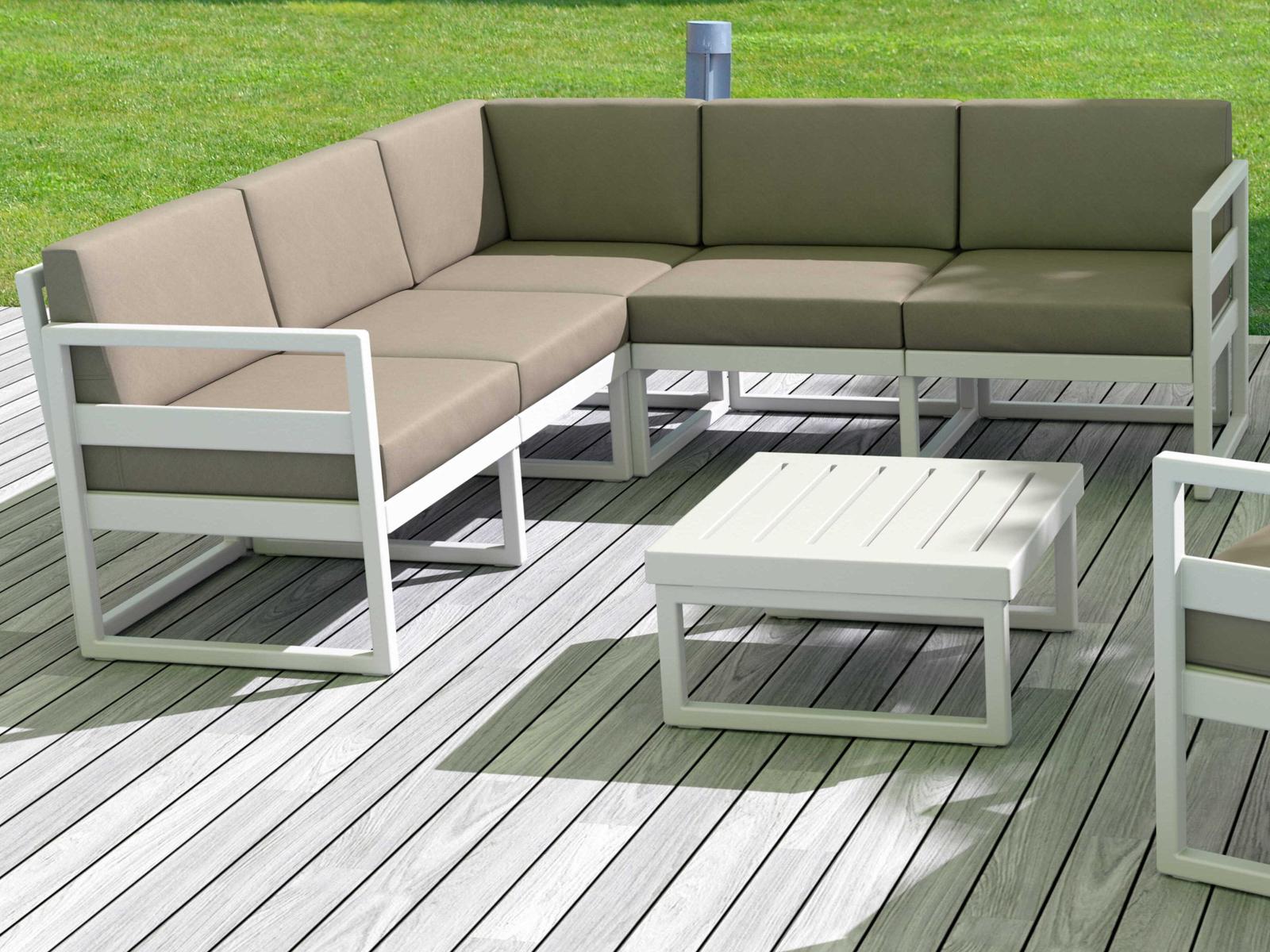 Compamia Mykonos White Resin Cushion Lounge Set