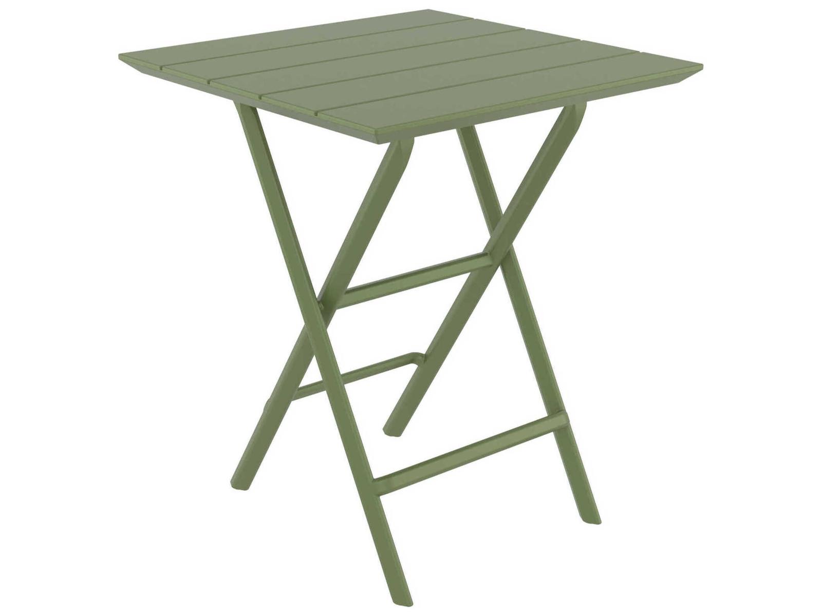 Compamia Helen Olive Green Polypropylene Square Bistro Table