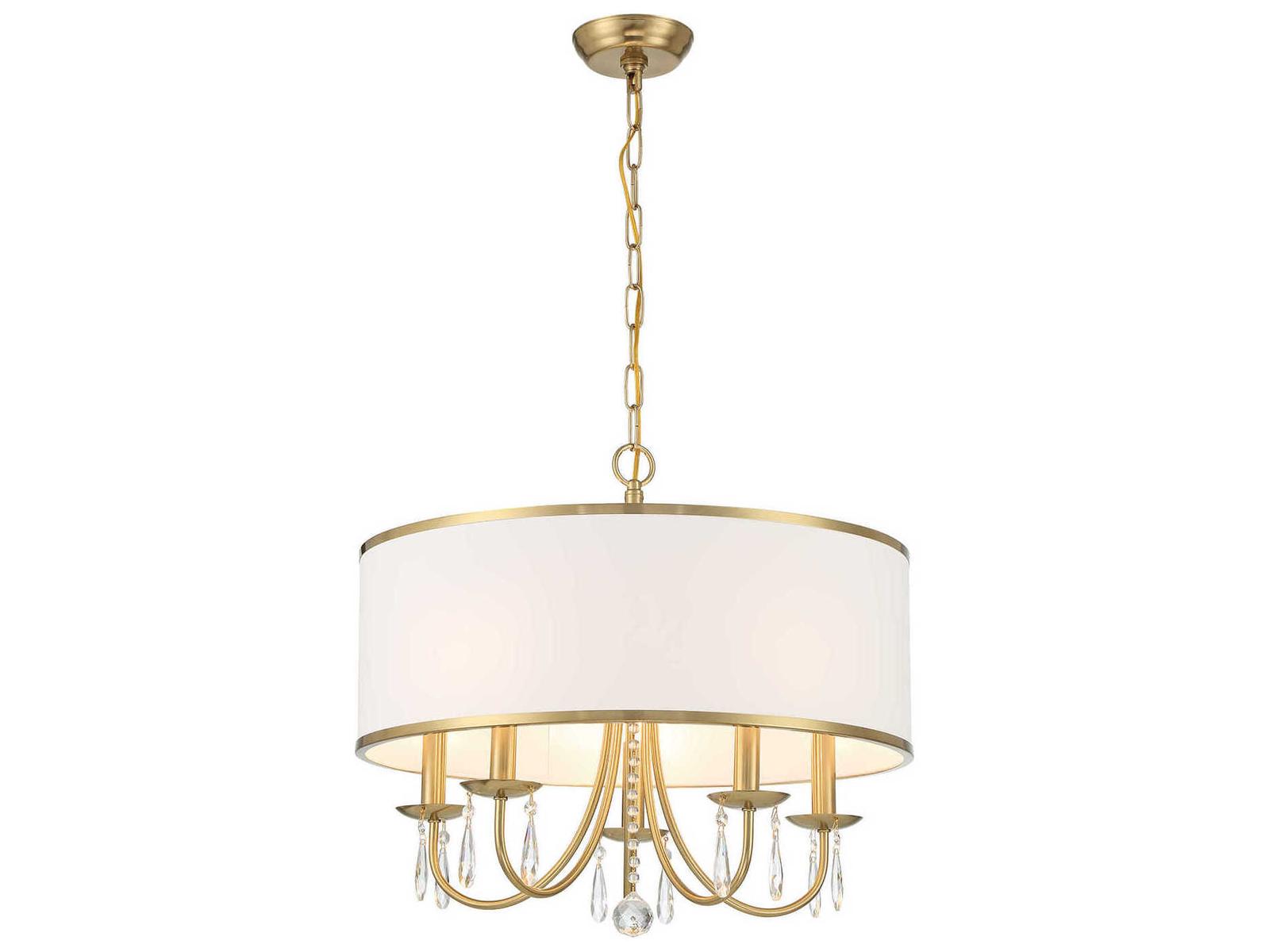 Crystorama Adalynn 5-Light Vibrant Gold Drum Chandelier