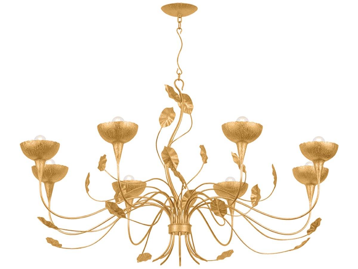 Corbett Lighting Innsbruck 8-Light Vintage Gold Leaf Bowl Chandelier