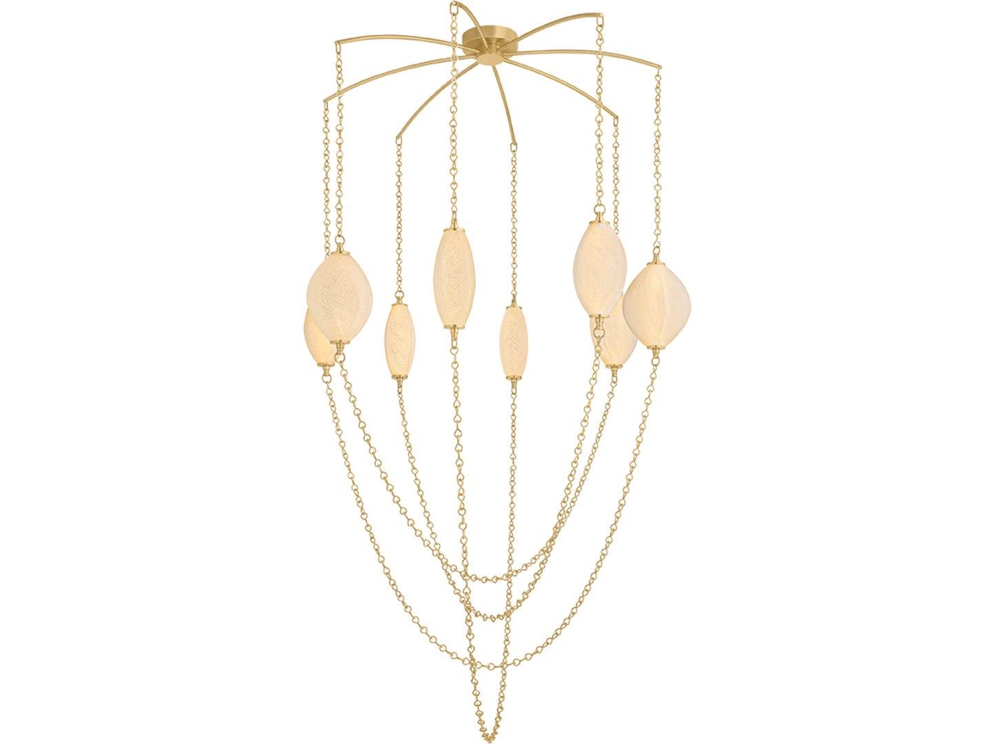 Corbett Lighting Positano 8-Light Vintage Brass Gold Tiered Chandelier