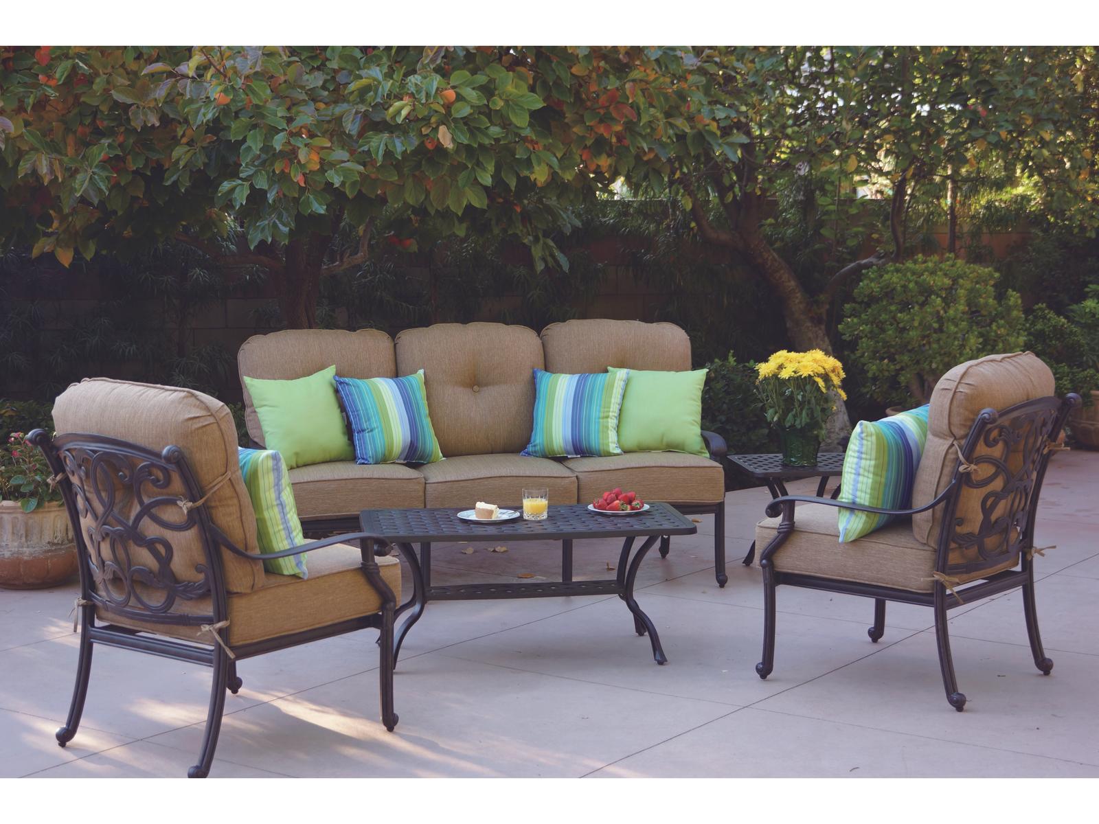 Darlee Outdoor Living Santa Monica Cast Aluminum Cushion Lounge Set