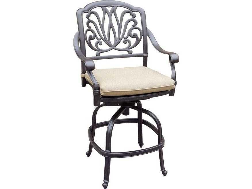 Darlee Outdoor Living Elisabeth Cast Aluminum Antique Bronze Swivel Counter Height Stool