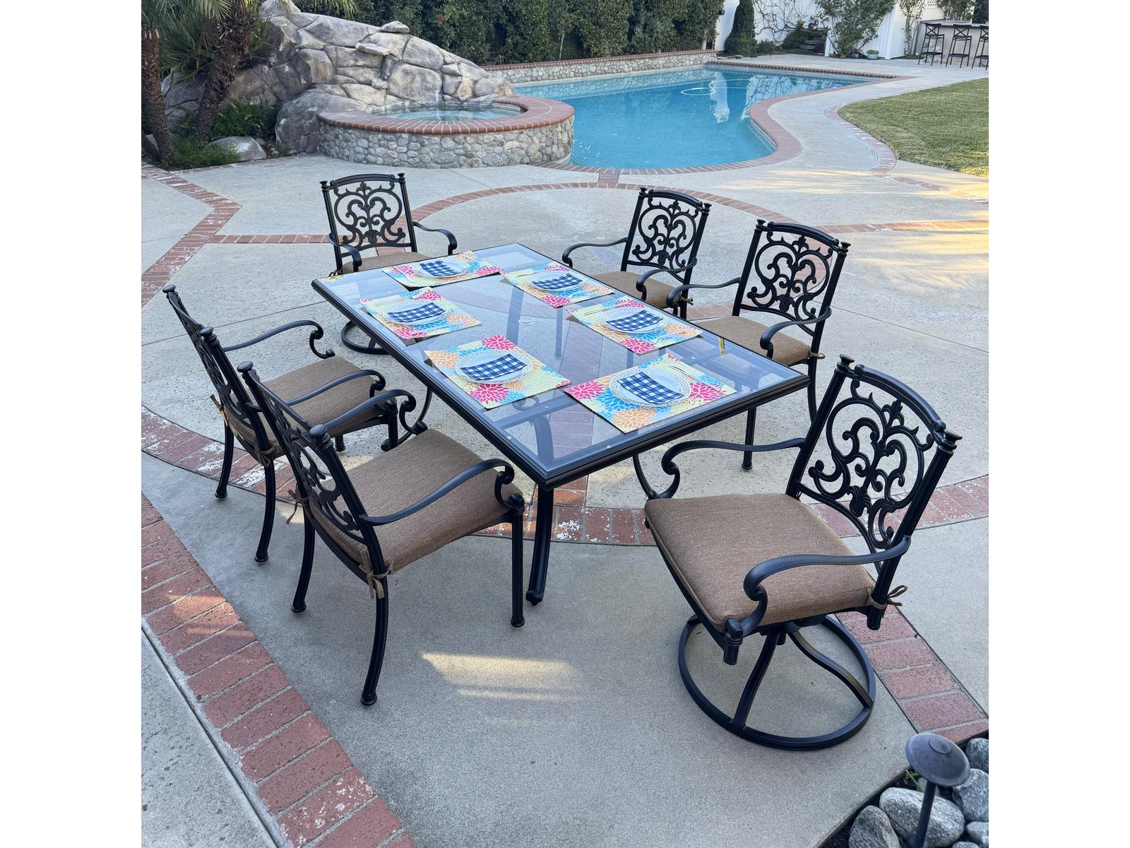 Darlee Outdoor Living Santa Barbara Antique Bronze Cast Aluminum Dining Set