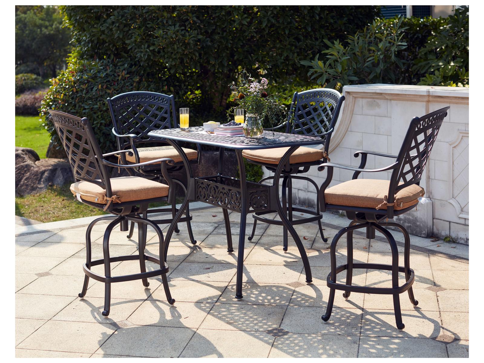 Darlee Outdoor Living Sedona Cast Aluminum Antique Bronze 5 Piece Counter Set