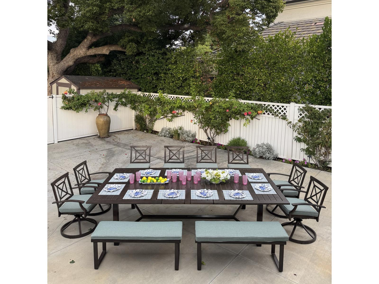 Darlee Outdoor Living Atlantis Walnut Aluminum Dining Set