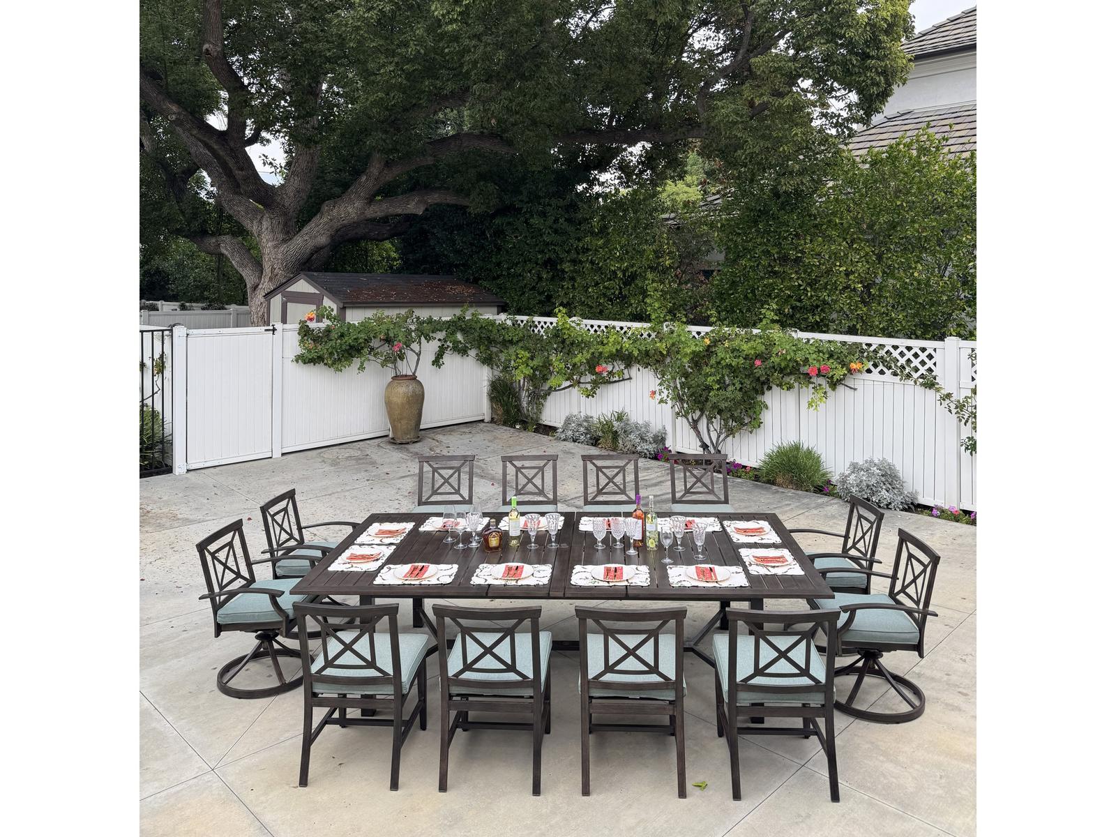 Darlee Outdoor Living Atlantis Walnut Aluminum Dining Set