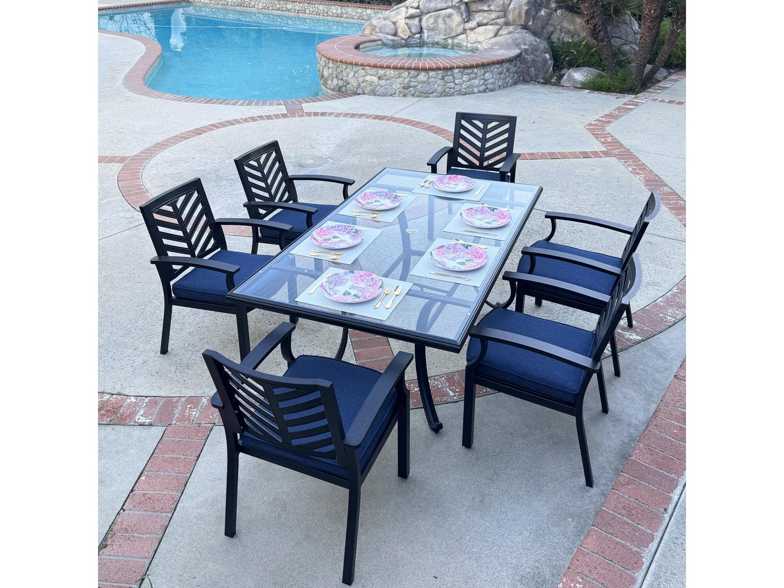 Darlee Outdoor Living Palm Springs Antique Bronze Aluminum Dining Set