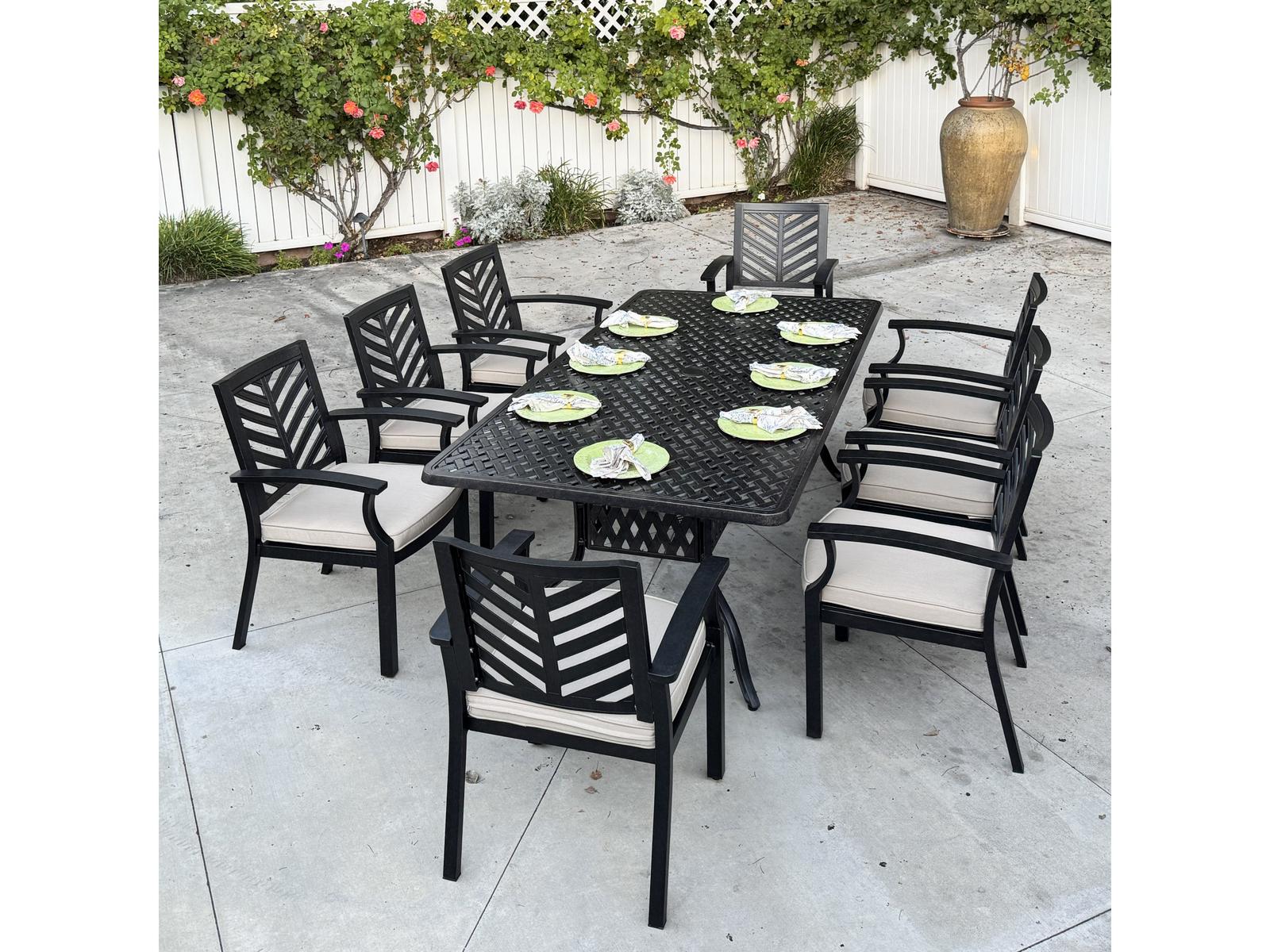 Darlee Outdoor Living Palm Springs Antique Bronze Cast Aluminum Dining Set