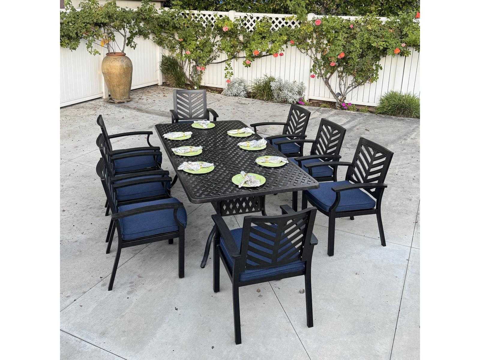 Darlee Outdoor Living Palm Springs Antique Bronze Cast Aluminum Dining Set
