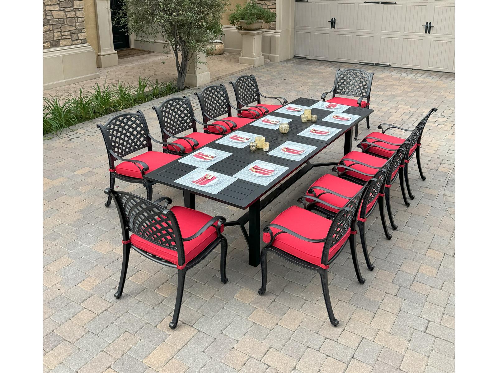 Darlee Outdoor Living Nassau Cast Aluminum 11-Piece Patio Dining Set