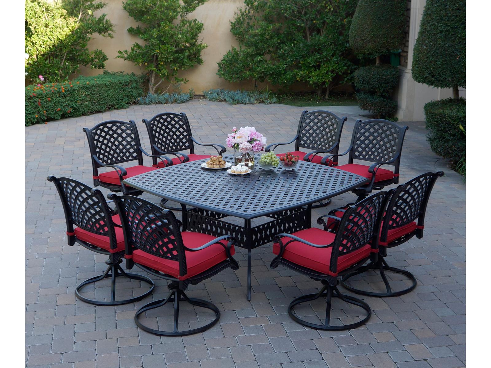 Darlee Outdoor Living Nassau Cast Aluminum 9-Piece Patio Dining Set
