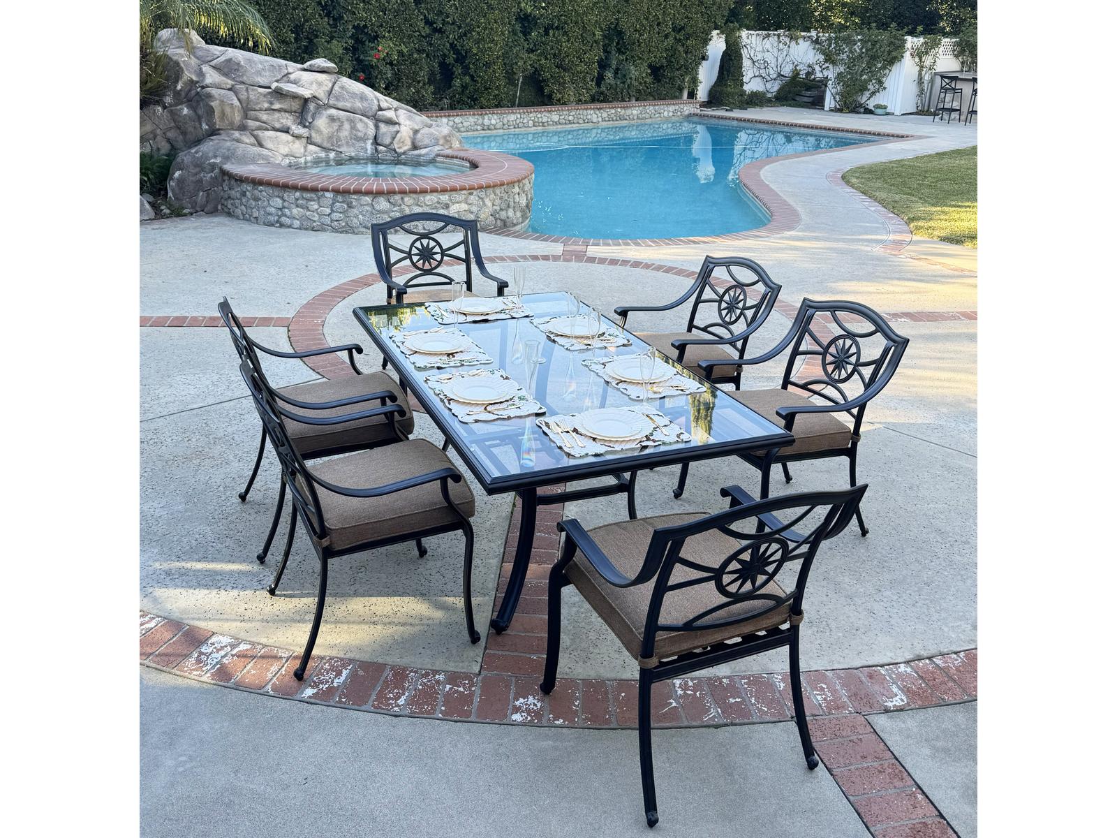 Darlee Outdoor Living Ten Star Antique Bronze Cast Aluminum Dining Set