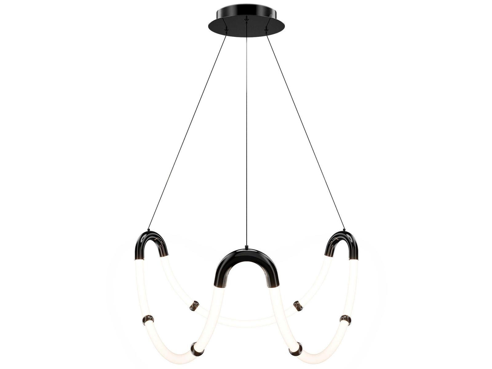 dweLED by WAC Lighting Swathe 3-Light Black Chrome Chandelier