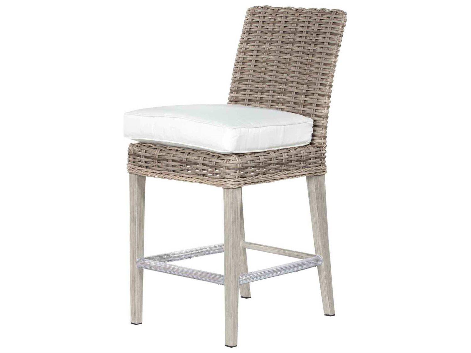 Ebel Laurent Wicker Armless Outdoor Patio Bar Stool