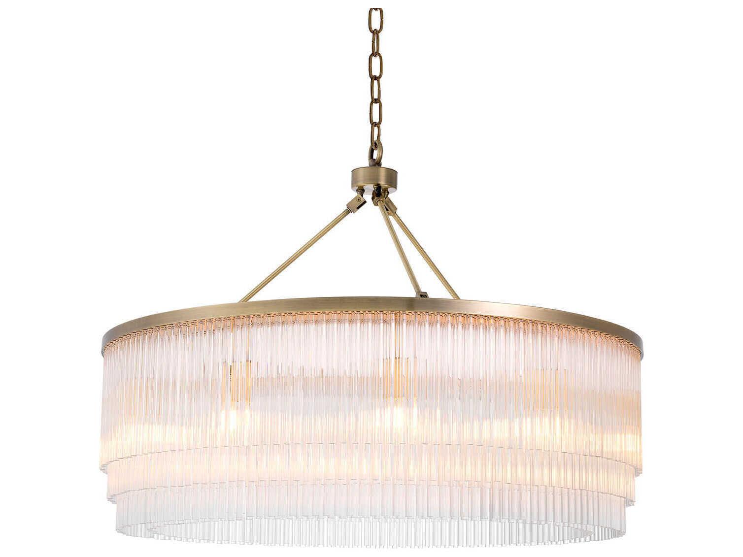 Eichholtz Hector L Light Brushed Brass Chandelier