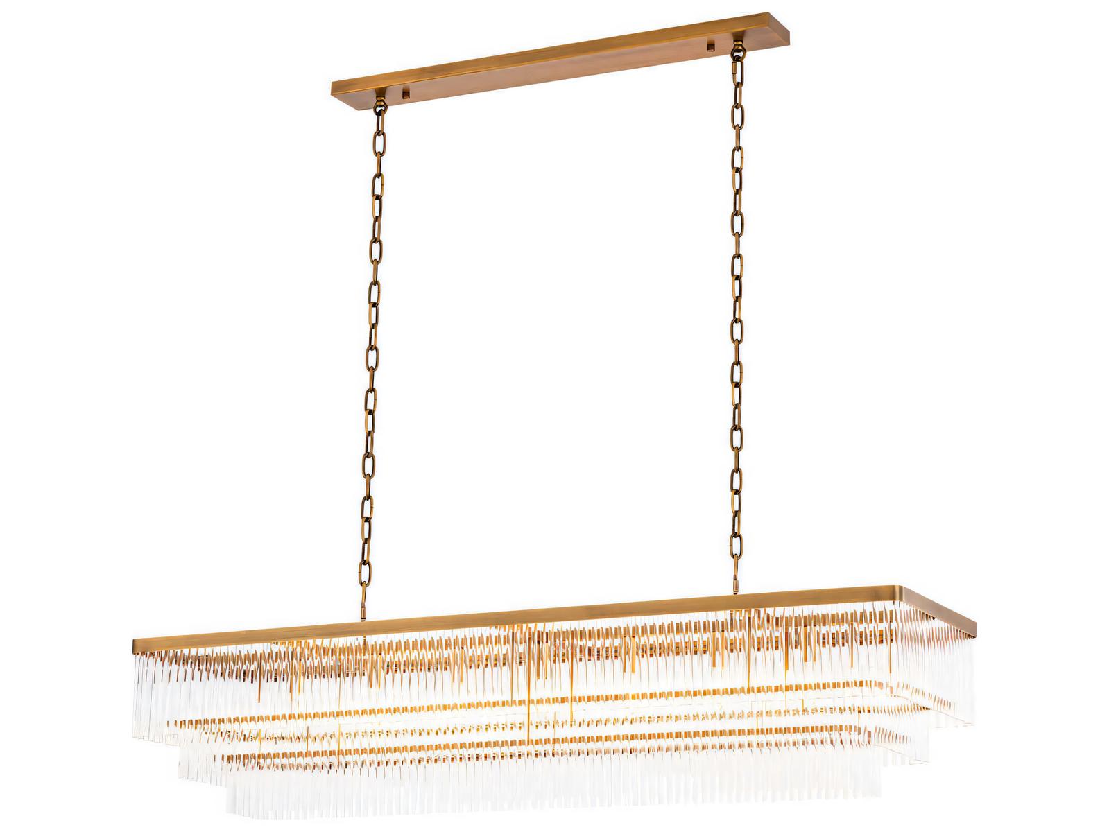 Eichholtz East Rectangular Antique Brass Chandelier