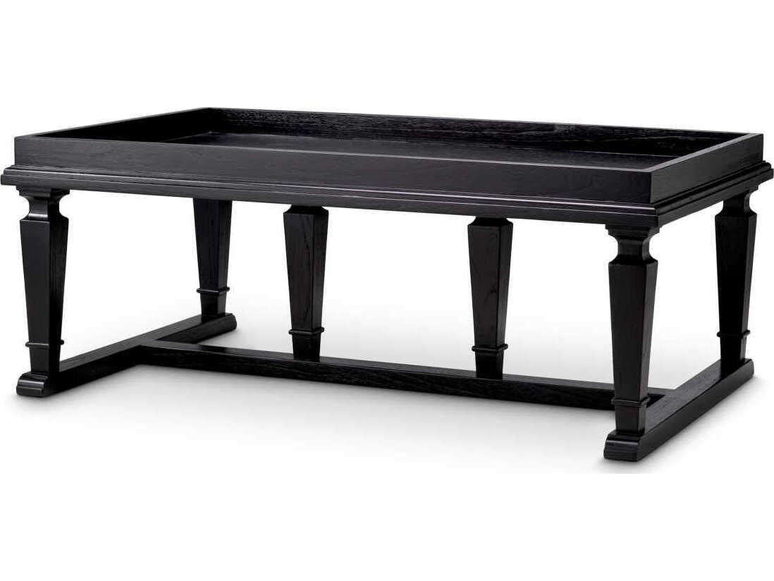 Eichholtz Americana Rectangular Wood Black Veneer Coffee Table