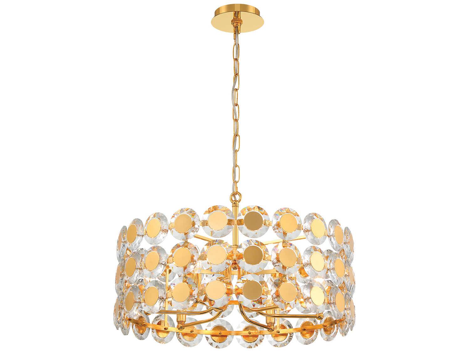 Eurofase Perrene 6-Light Gold Crystal Pendant