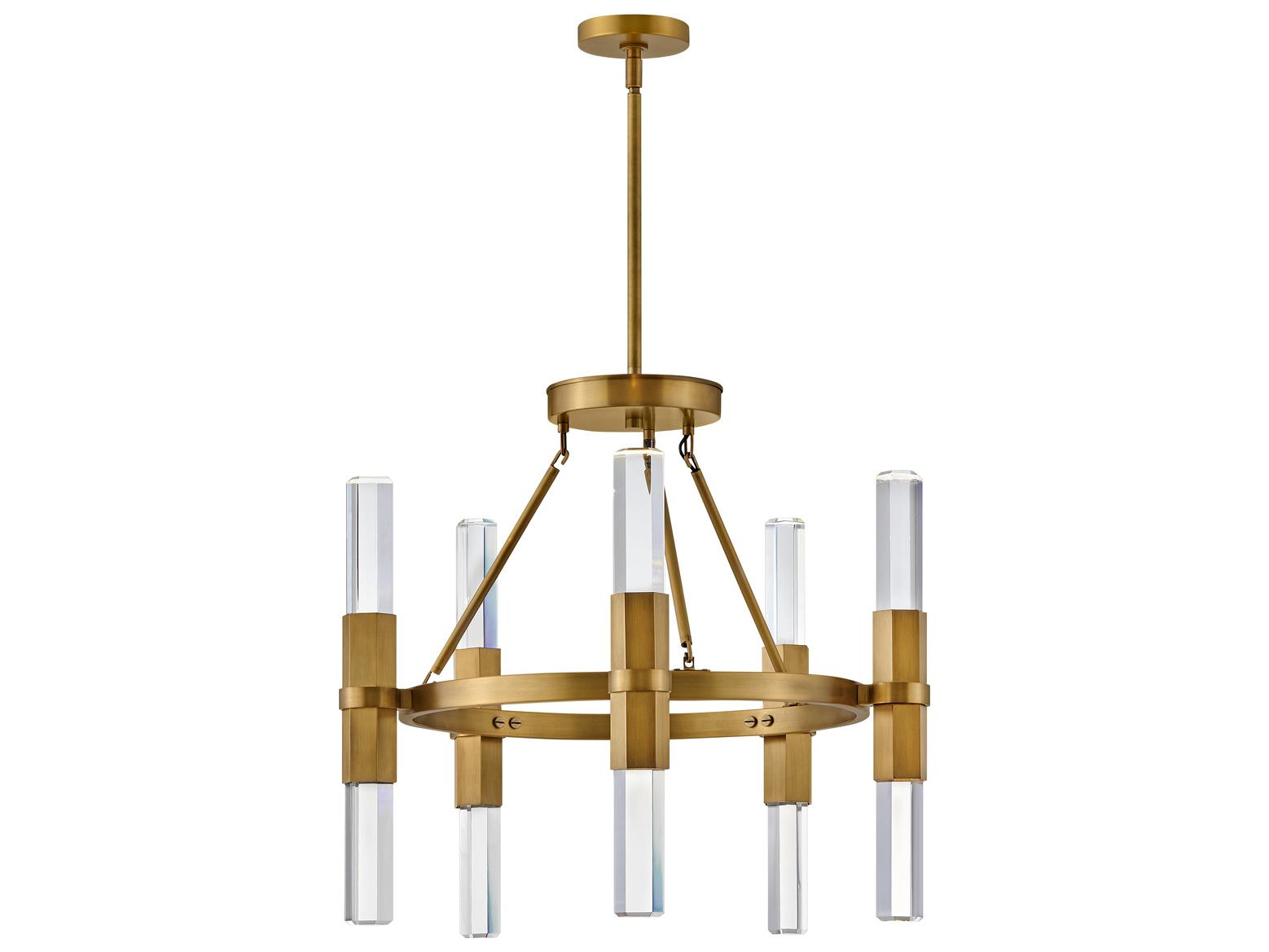 Fredrick Ramond Cecily 10-Light Heritage Brass Crystal Glass Chandelier
