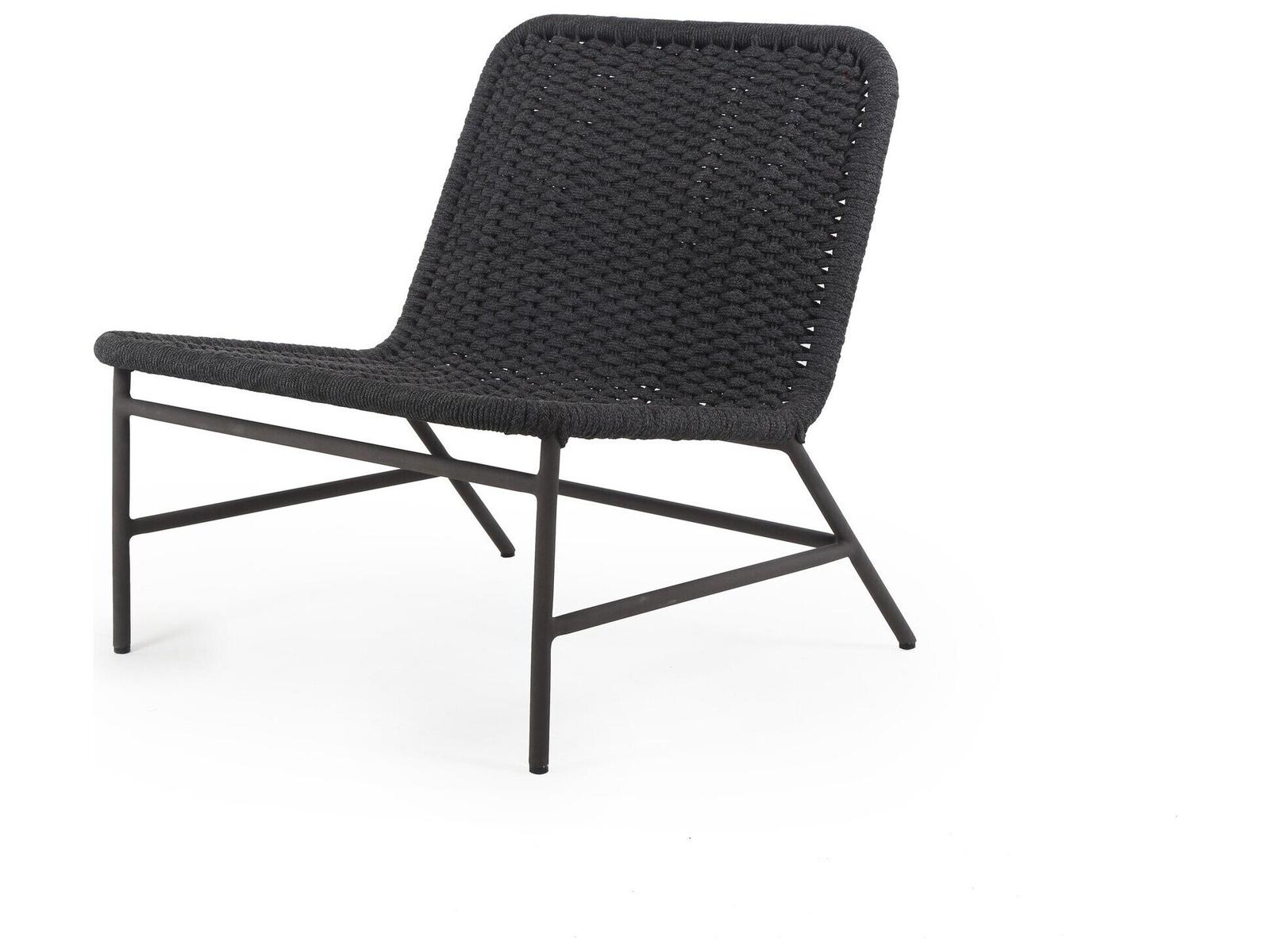 Four Hands Outdoor Solano Bronze / Dark Grey Rope Aluminum Strap Lounge Chair