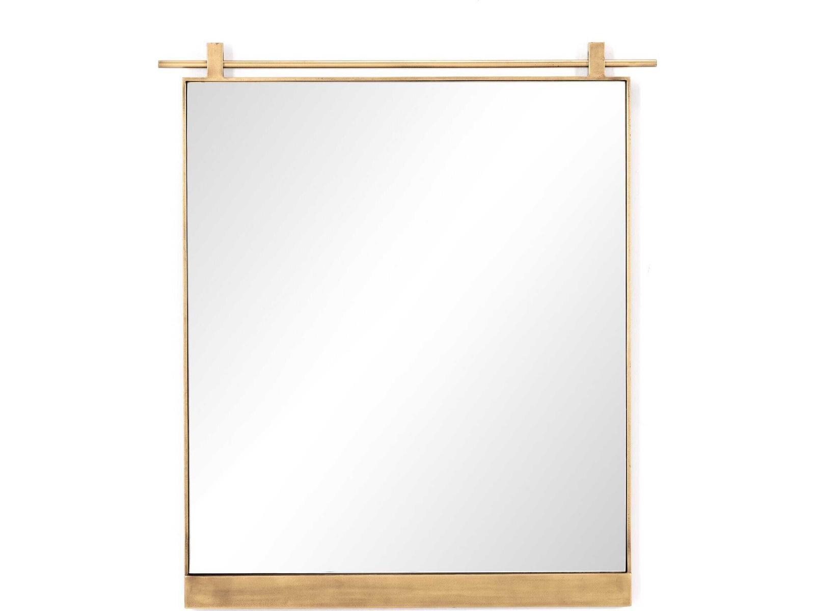 Four Hands Hutton Chico Antique Brass Rectangular Small Mirror