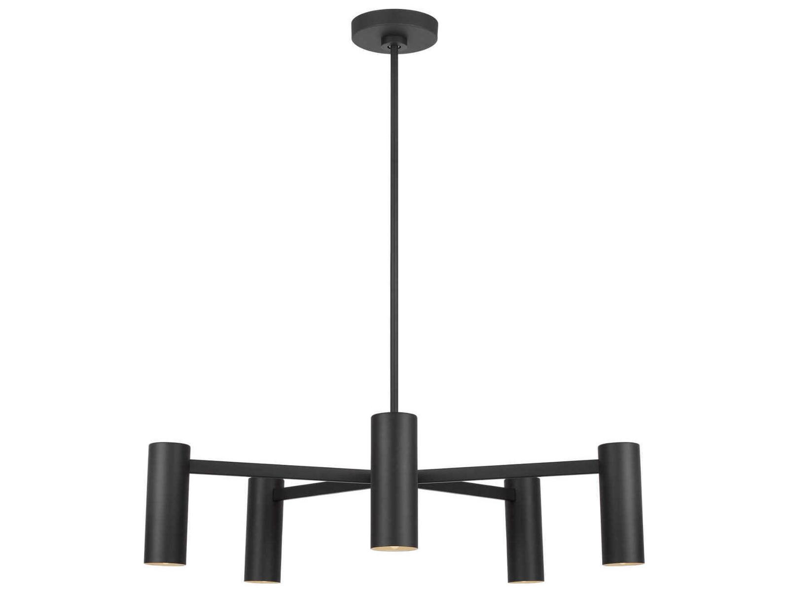 Generation Lighting Zentro 5-Light Midnight Black Cylinder Chandelier
