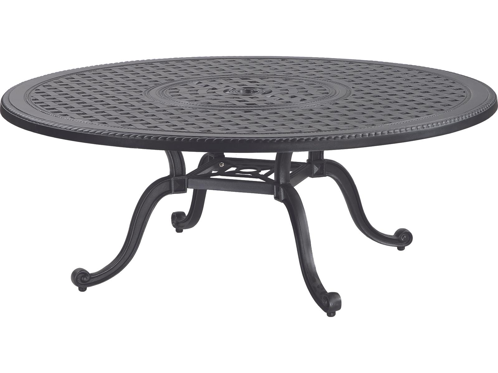 Gensun Grand Terrace Cast Aluminum Round Patio Chat Table with Umbrella Hole