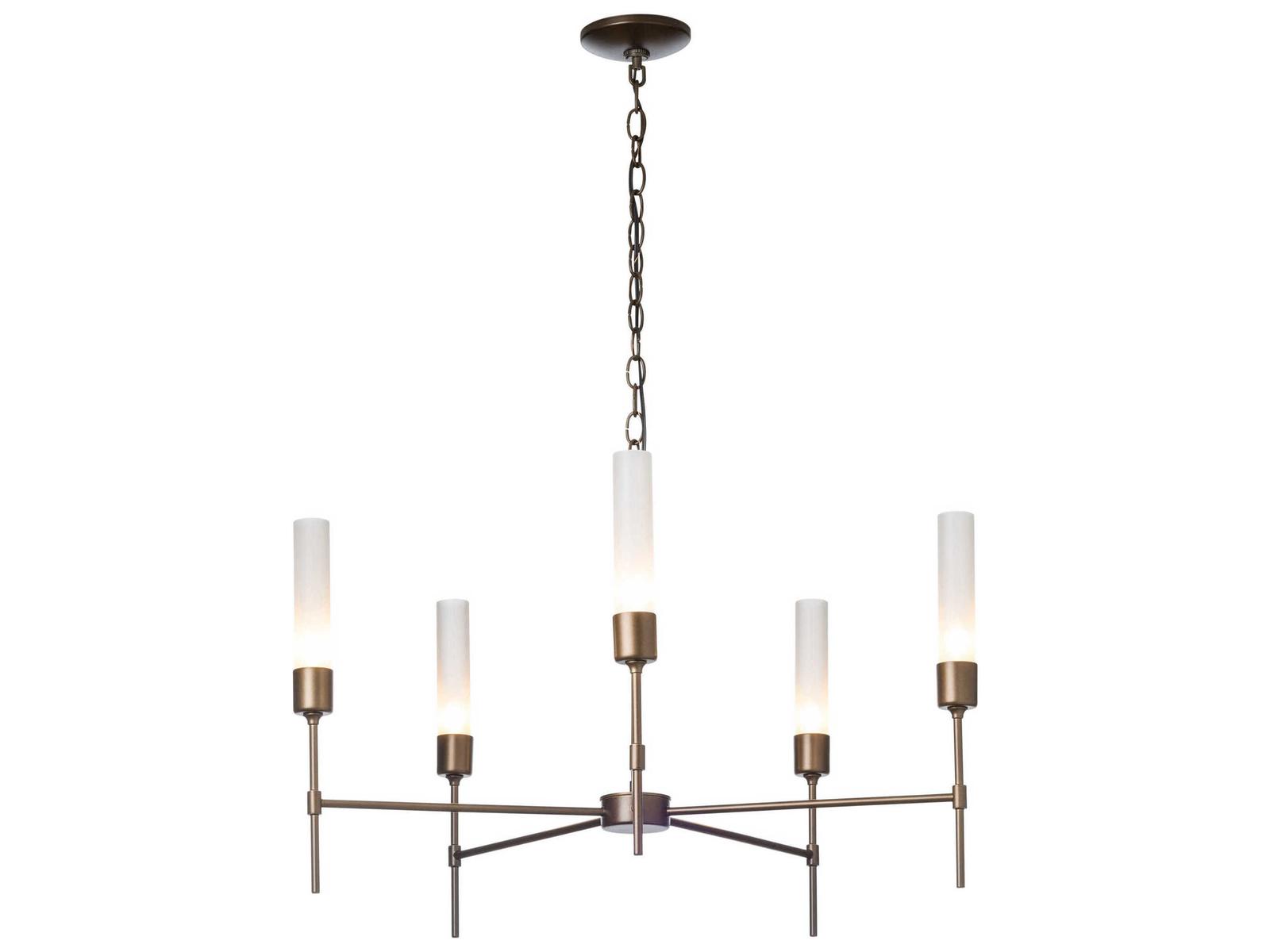 Hubbardton Forge Vela 5-Light Glass Candelabra Cylinder Chandelier