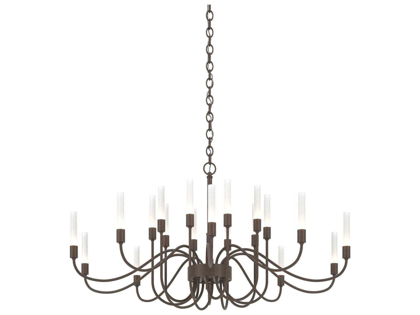 Hubbardton Forge Lisse 20-Light Glass Cylinder Chandelier
