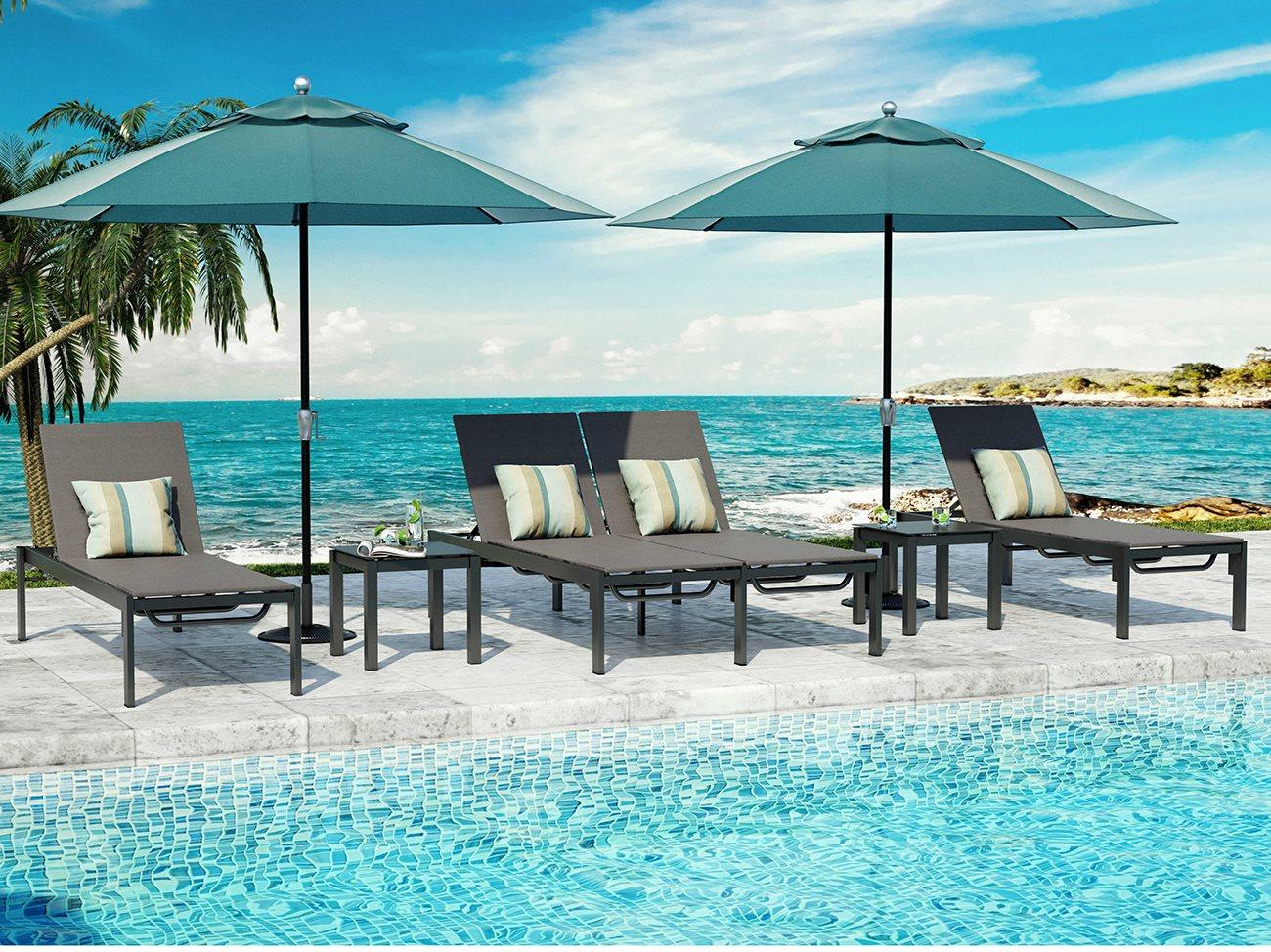 Homecrest Allure Mesh Aluminum Outdoor Patio Lounge Set
