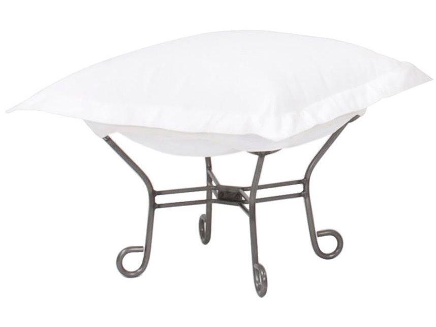 Howard Elliott Outdoor Puff Scroll Seascape Natural Fabric Cushion Ottoman